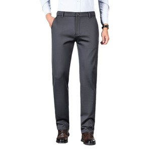 Pantaloni <span class=keywords><strong>da</strong></span> Uomo Primaverili/Autunnali Spessi Antirughe; Pantaloni Casual a Gamba Dritta Larghi ad Alta Elasticità con Cerniera Decorata e Tasche Multiple - Product Image 4
