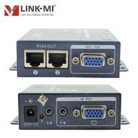Extender VGA 300m Melalui Kabel CAT5, Transmitter & Receiver Video Audio VGA, Sistem Distribusi 1x2 1x4
