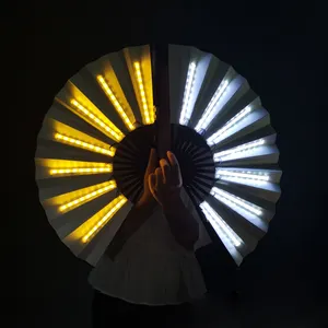 Glow Folding LED Fan Dancing Light Fan Night Show Halloween Christmas Rave Festival Accessories Party Supplies