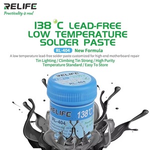 Pasta de Soldar de Baja Temperatura RELIFE RL-404, 138 Grados, para iPhone, Sin Plomo, BGA, SMD, PCB, Placa Base de Alta Gama - Product Image 2