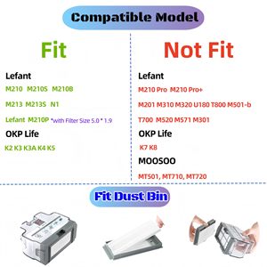 อะไหล่ทดแทนที่ใช้ร่วมกันได้กับ <span class=keywords><strong>OKP</strong></span> Life K2 K3 K3A K4 K5 Lefant M210 M210S M210B M213 แปรงปัดขอบด้านข้าง แผ่นกรอง HEPA - Product Image 4
