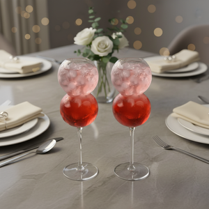 कोरियन इन शैली स्टैक्ड गोलाकार ग्लास, बुलबुला मोती शैंपेन कॉकटेल कप के लिए कॉकटेल कप, शादी का टोस्ट और फोटो प्रोप - Product Image 3