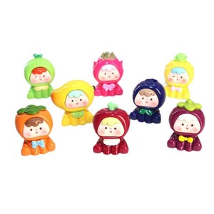 Figurines en résine de bébés fruits rouge vif 4ème génération, couleur unie, accessoires de bijoux DIY, porte-clés, jouets boîte mystère, objets de collection anime - Product Image 5