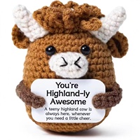 Animaux au crochet faits main personnalisés avec carte de message d'énergie positive : Chat, Vache, Canard, Papillon, Licorne, Baseball, Cadeau, OEM, Vente en gros