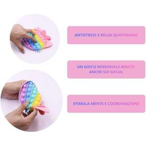 Jouets sensoriels licorne à bulles (28 bulles chacun) en silicone, portables, mignons, forme de dessin animé, Italie SC ECOMMERCE - Product Image 3