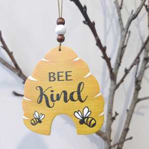 Factory Hot Selling Pendant <b>Bee</b> Themed Wooden Ornament Set Easter Farmhouse Decor Honeycomb & <b>Bee</b> Hanging Craft for Home Party - Product Image 4