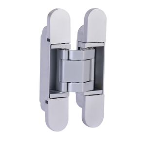Charnière de porte dissimulée 3D en chrome satiné moderne en zinc, capacité de charge de 80 kg, pour porte lourde - Product Image 1