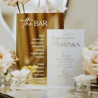 Panneau de bar de mariage personnalisé à double arche dorée, menu de bar, menu de cocktails, signalétique de mariage, décoration de réception