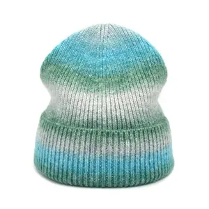 Acrylic Knit Tie Die Women Hats Cap Beanie Die Hat Tie Dye Umbrella Dress For Hair