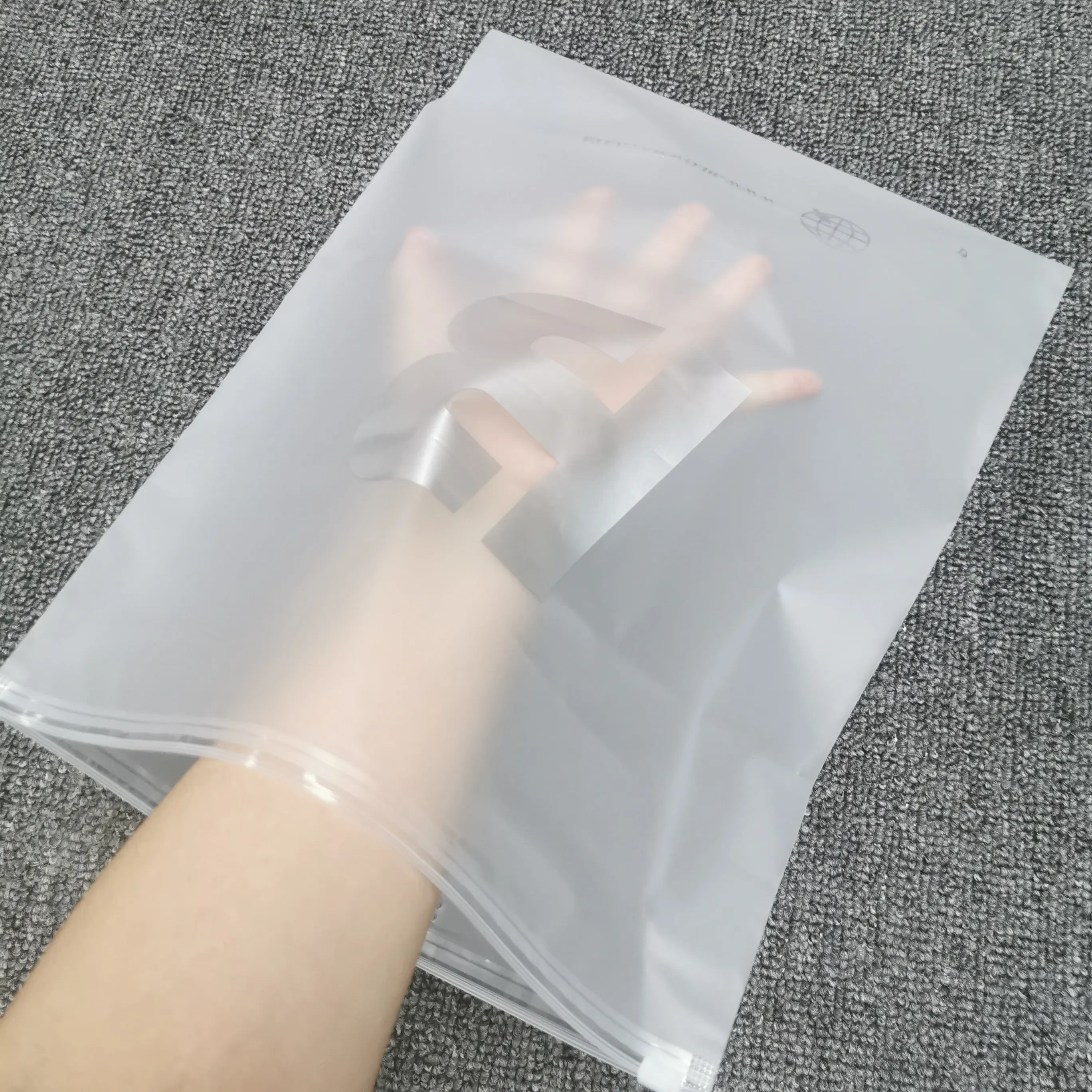 Custom transparent PVC slider zipper lock bags frosted EVA zipper packaging bag for garment