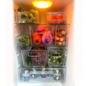 26.5*15.5*9CM Refrigerator Organizer Bins Plastic Fridge Organizers Freezer Kitchen Cabinet Container