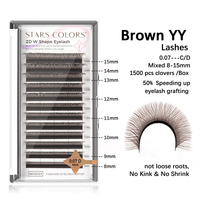 Extensions de cils en soie volume 3D 4D 5D 6D YY, plateaux individuels, noir mat foncé, brun, en cachemire, vente en gros