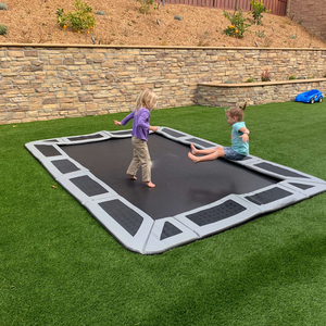 Trampoline circulaire ou rectangulaire de 10, 12 ou 14 pieds pour enfants, à installer en extérieur, encastré dans le sol, pour usage domestique - Product Image 1