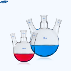 100ml 250ml 500ml 1000ml 2000ml thủy tinh borosilicate 3.3 tròn đáy Sôi <span class=keywords><strong>Flask</strong></span> với ba cổ - Product Image 2