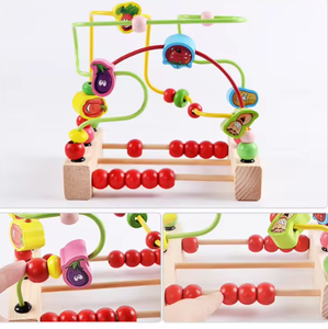 Légumes Rouleau Coloré Perle <span class=keywords><strong>Labyrinthe</strong></span> Jouet Éducatif Montessori En Bois Perlé Jouet pour Enfants - Product Image 4