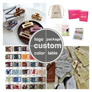 Elegante agarre a cuadros de lunares con dulce forma cuadrada Alentines, pinzas para el cabello de plástico con estampado de corazón rojo - Product Image 5