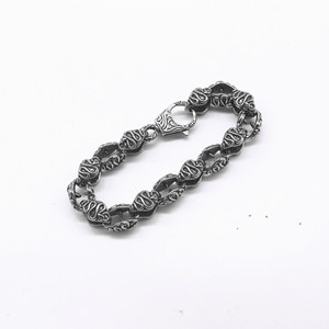 Bracelet Yunnique en argent tibétain avec motif serpent, bijoux de mode unisexe, design géométrique, style punk moto - Product Image 3