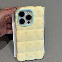 Coque de téléphone à motif nuage à pois de dessin animé pleine écran pour 18 Pro Max 17/15, style coréen pour filles, grande fenêtre, TPU 360