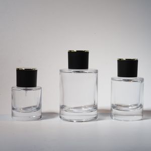 Transparent <b>Empty</b> Glass Perfume <b>Spray</b> <b>Bottle</b> with Cylindrical Cap Cosmetic Packaging Fine Mist 30ml/50ml/100ml - Product Image 3