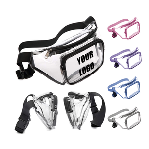 Sac banane promotionnel personnalisé unisexe imperméable d'extérieur avec fermeture éclair, portable, en PVC transparent avec logo - Product Image 3