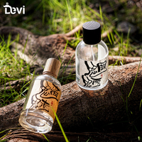 Flacons de parfum orientaux cylindriques transparents personnalisés de luxe en verre vide de 100 ml réutilisables avec bouchon, sérigraphie et pulvérisateur à pompe