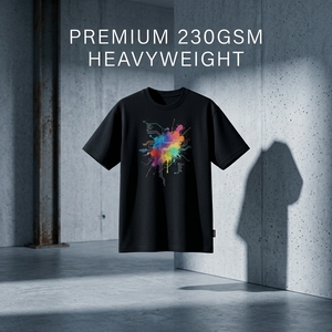 Camiseta Premium de 230 g/m² para Hombre, 100% Algodón, Talla Grande, Corte Holgado, Bordes Deshilachados, Estilo Urbano, Etiqueta Tejida Personalizada - Product Image 2