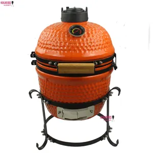 Alat Panggang Telur Kamado, Panggangan Barbeque Keramik Kamado, Grill Luar Ruangan Uplex 13 Inci, Arang Bbq Kamado