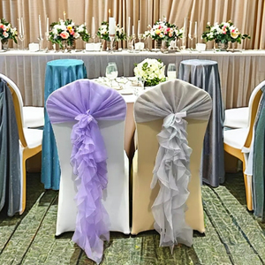 Lazos para Sillas al por Mayor, Decoració<span class=keywords><strong>n</strong></span> para Bodas, Lazos de Spandex, Lazos de Mariposa, Lazos para Cubiertas de Sillas Azul Marino - Product Image 4