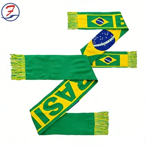 卸売 カスタム サッカー応援グッズ ファン向け 国旗フリンジマフラー イタリア国旗スカーフ - Product Image 6