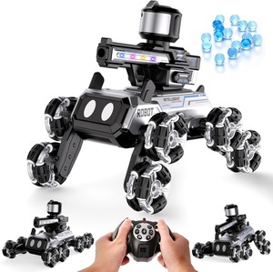 EPT Coche Robot <span class=keywords><strong>de</strong></span> Control Remoto Electrónico Inteligente para Niños, con Ocho Ruedas, Acrobacias, Disparo <span class=keywords><strong>de</strong></span> Agua, Música y Ojos LED, 2.4GHz - Product Image 1
