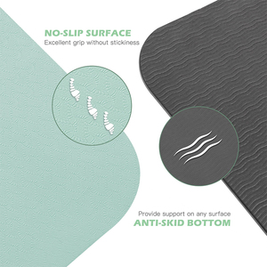 Tùy chỉnh TPE tập thể dục phòng tập thể dục và Pilates Thảm hai màu hai lớp thêm dày thảm Tự Nhiên Pu cao su có thể giặt Yoga <span class=keywords><strong>Mat</strong></span> - Product Image 2