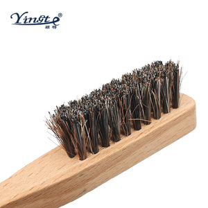 Cepillo para zapatos de crin de caballo Yinste con mango largo de madera maciza para el cuidado y la limpieza - Product Image 2