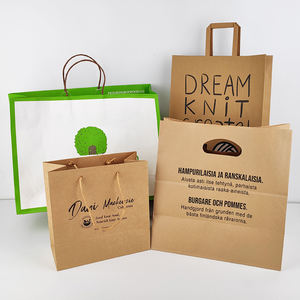 Reciclable eco logotipo personalizado kebab restaurante comida tekeout Shawarma pan pita entrega para llevar artesanía marrón bolsa de papel Kraft - Product Image 5