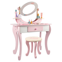 Table de maquillage pour enfants, ensembles de maquillage pour filles, kit de maquillage, jouets pour filles, table de maquillage en bois