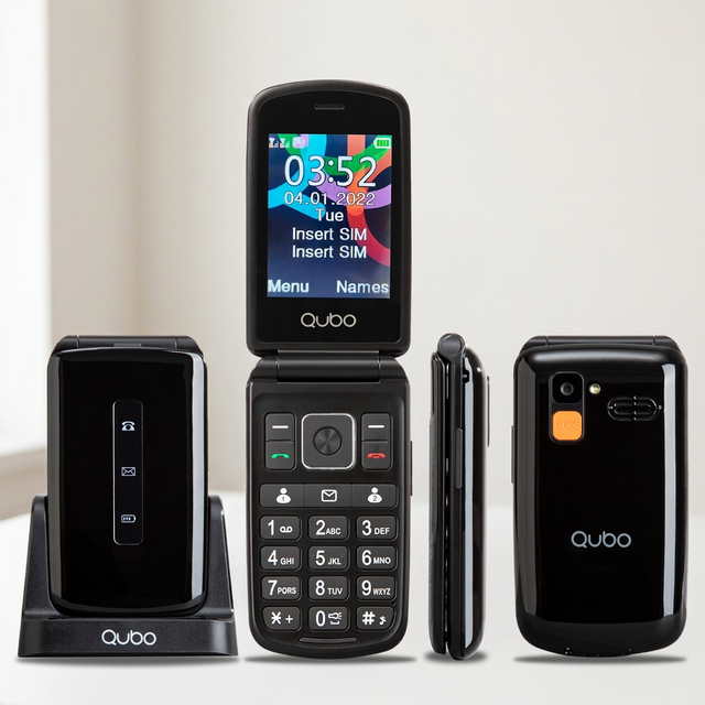 Senior Summer Flip Phone Dual SIM Card 1000mAh Battery Cost-Effective Quad-band SOS FM Spanish German