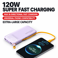 Power Bank Portabel 120W Pengisian Cepat 10000mAh Baterai Lithium Polymer Plastik, Produk Terlaris Lintas Negara