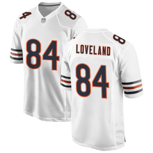 Maillots de football américain personnalisés 2026 Chicago – Tenues brodées pour jeunes avec logos – Blanc - Product Image 5