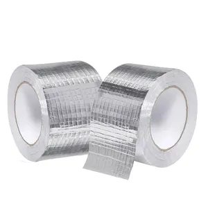 Cinta de aluminio reforzada para conservar el calor, cinta aislante de lámina de aluminio resistente al agua, antienvejecimiento, sin residuos