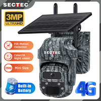 Kamera SECTEC Mini Tersembunyi Kamuflase Lapangan 3MP 4G Outdoor Solar PTZ 360 Ptz Cctv IP Keamanan Kamera Solar Kamera Baterai Surya