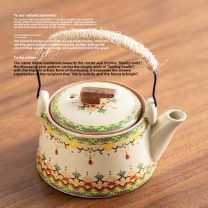 Juego de té de Kung Fu Dunhuang Ru Kiln, taza de feria y tetera de cerámica, juego de elaboración de té doméstico de gama alta, artículos de té de regalo - Product Image 3