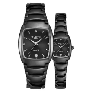 WLISTH นาฬิกาข้อมือคู่รักปี940,นาฬิกาควอตซ์นาฬิกาคู่นาฬิกาผู้ชายและผู้หญิงปฏิทินคู่เหล็ก Saat Reloj Mujer Hombre