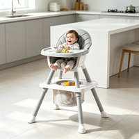 Chaise haute pour l'alimentation des nourrissons avec panier de rangement, table de jeu convertible pour tout-petits, multifonctionnelle pour nouveau-nés et tout-petits