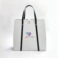 Logo personnalisé cheveux humains perruques cheveux extension boîte de luxe mode carton cadeau boîte papier sac avec poignée