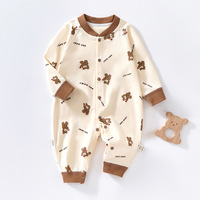 Combinaisons pour bébés en pur coton Kaka Bear, fournisseur de médailles d'or, vente en gros. Combinaison bébé unisexe à manches longues, fermeture à boutons pression, toutes saisons