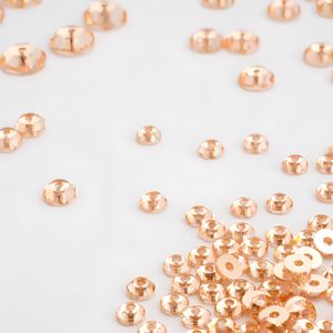 Perles de strass en opale de feu époxy de 5 mm à dos plat avec trou central à coudre pour la fabrication de bijoux en chaîne à maillons - Product Image 2