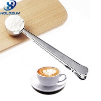 Cuillère à café en acier inoxydable écologique 1 cuillère à soupe cuillère à mesurer en métal avec clip de sac pour une utilisation en cuisine