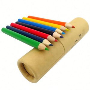 Tube de crayons de couleur à 6 couleurs avec logo personnalisé, crayons de couleur mini écologiques pour enfants, cadeau promotionnel - Product Image 2