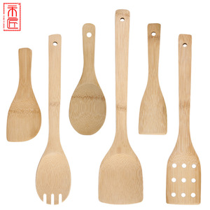 Bamboo long-<b>handled</b> spatula, non-stick <b>pan</b> spatula, cooking spoon set, customizable logo bamboo rice spoon - Product Image 4