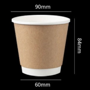 Bicchiere Monouso Commerciale in Carta Kraft <span class=keywords><strong>a</strong></span> Doppio Strato, Calibro 90, Giallo, per Bevande Calde, <span class=keywords><strong>Caffè</strong></span>/Tè al Latte, Piccola Capacità - Product Image 6