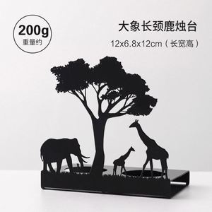 Artisanat Métallique Créatif Animaux : Bougeoirs et Ornements Éléphant, Élan, Girafe – Décoration Maison, Cadeaux d'Art de Noël - Product Image 6
